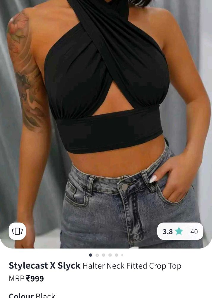 Black Halter Neck Top