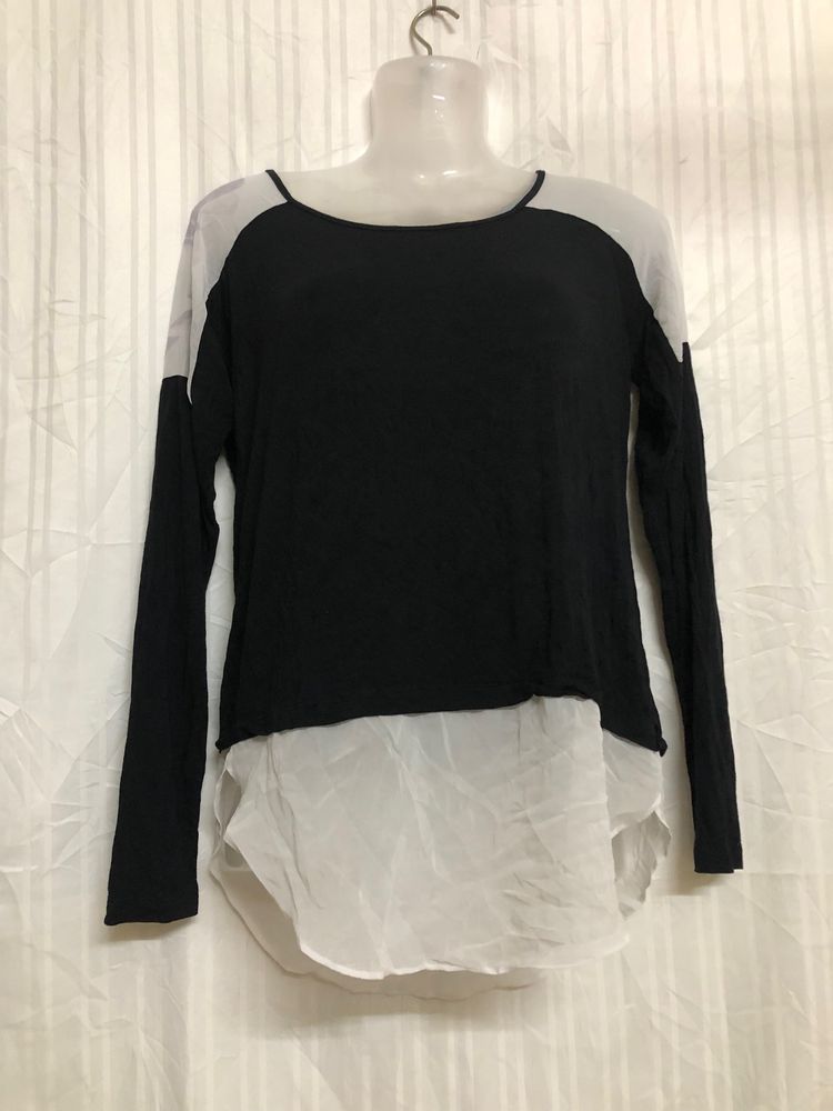 A.N.A Black Long Sleeve Top