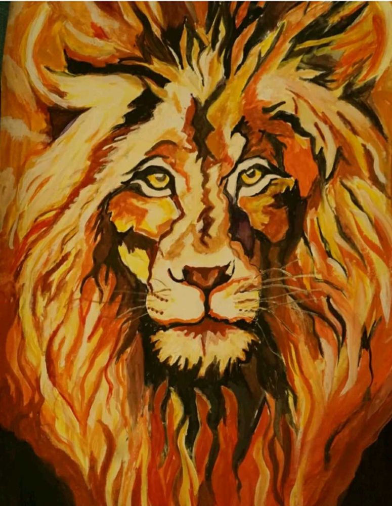 Hand Painted Lion