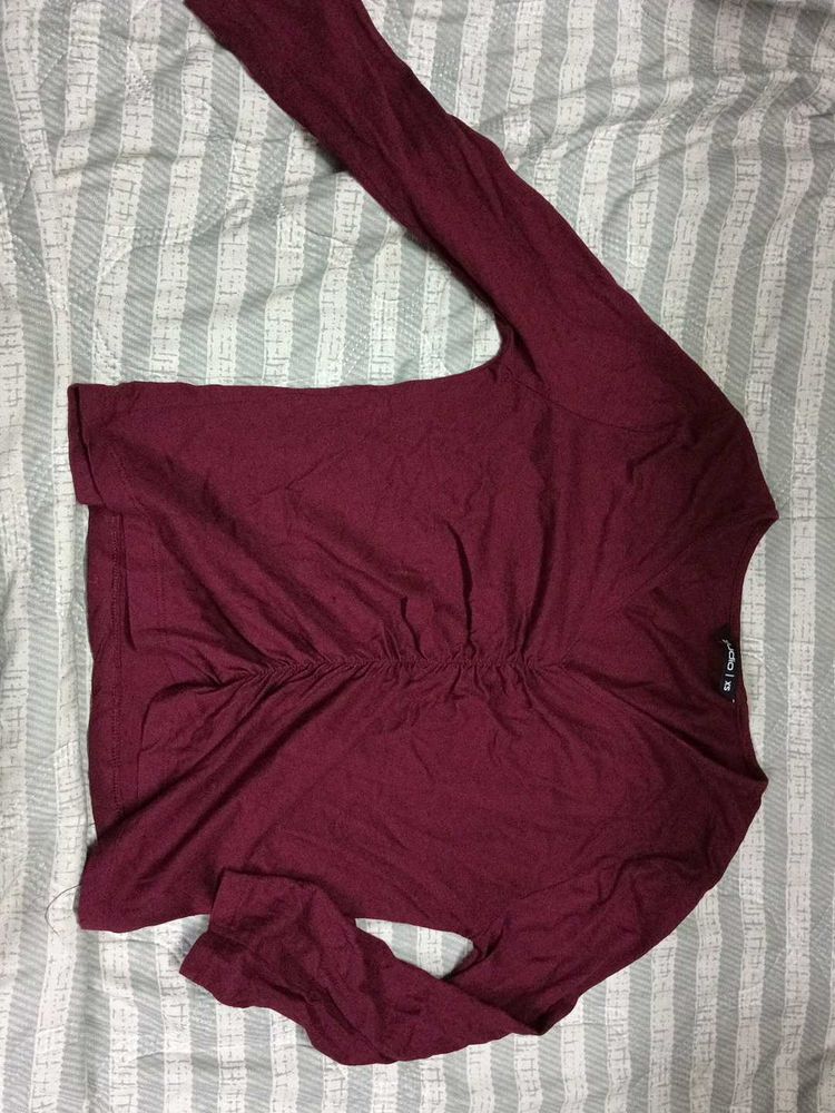 Maroon Long Sleeve Top