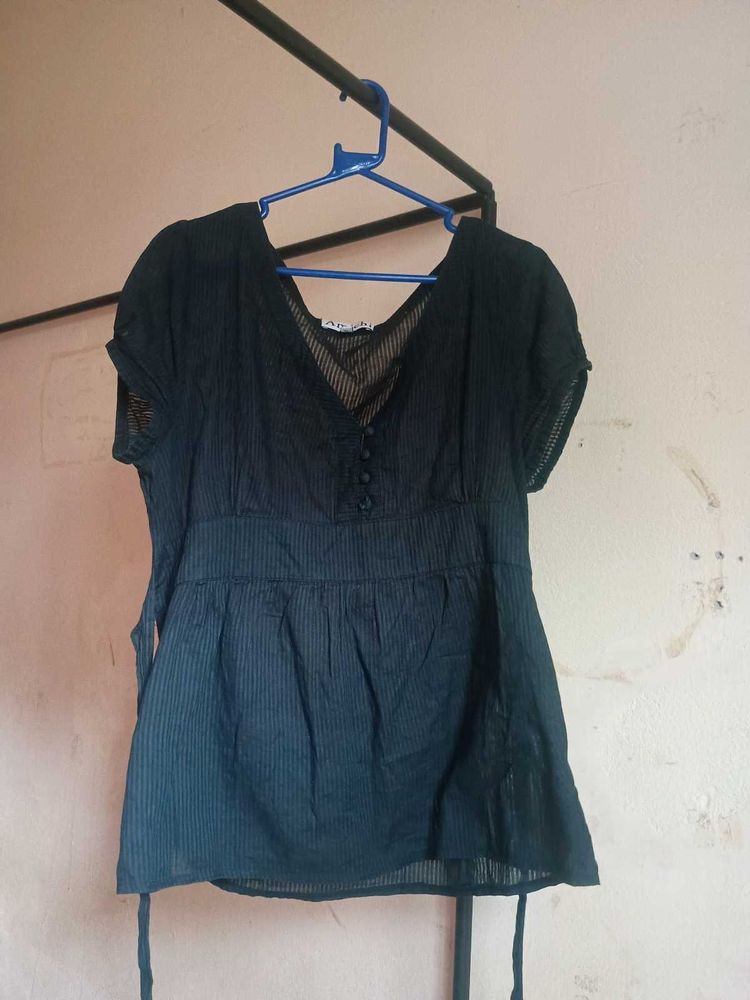 black baby doll top