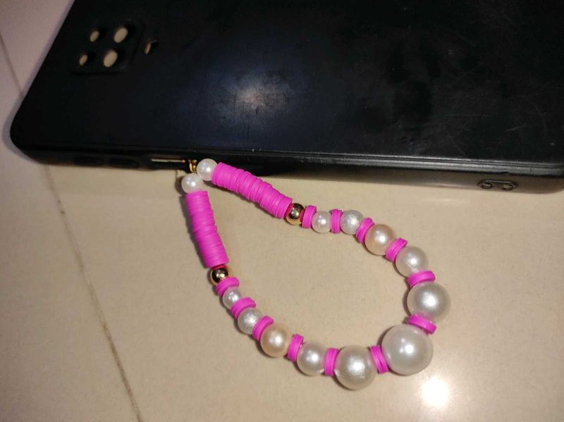 Pink &amp; Pearl Phone Charm