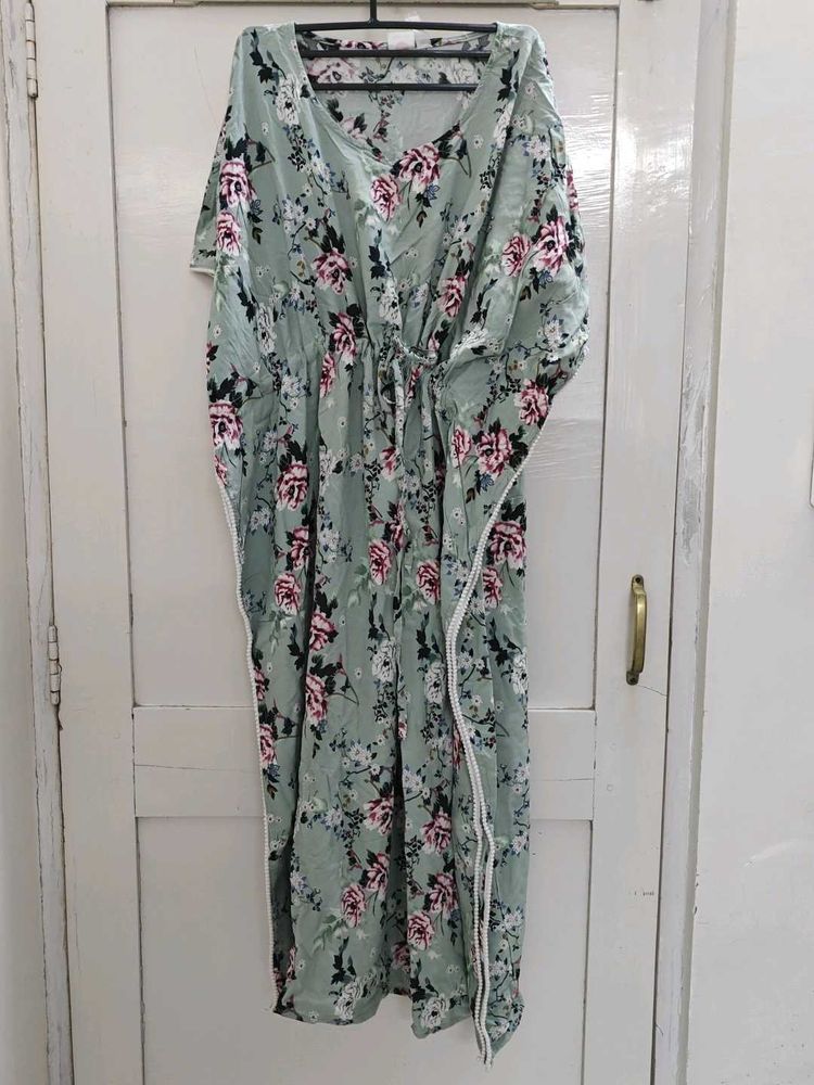Floral Print Kaftan Dress