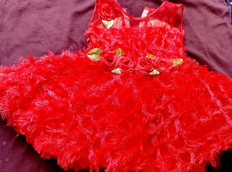 Red Floral Party Dress
