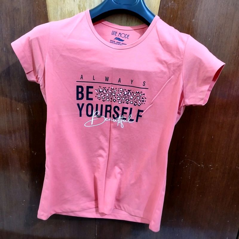 Pink Graphic Tee - &#39;Be Yourself&#39;