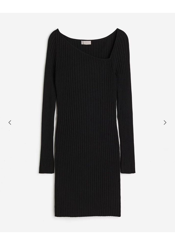 Black Ribbed Mini Dress