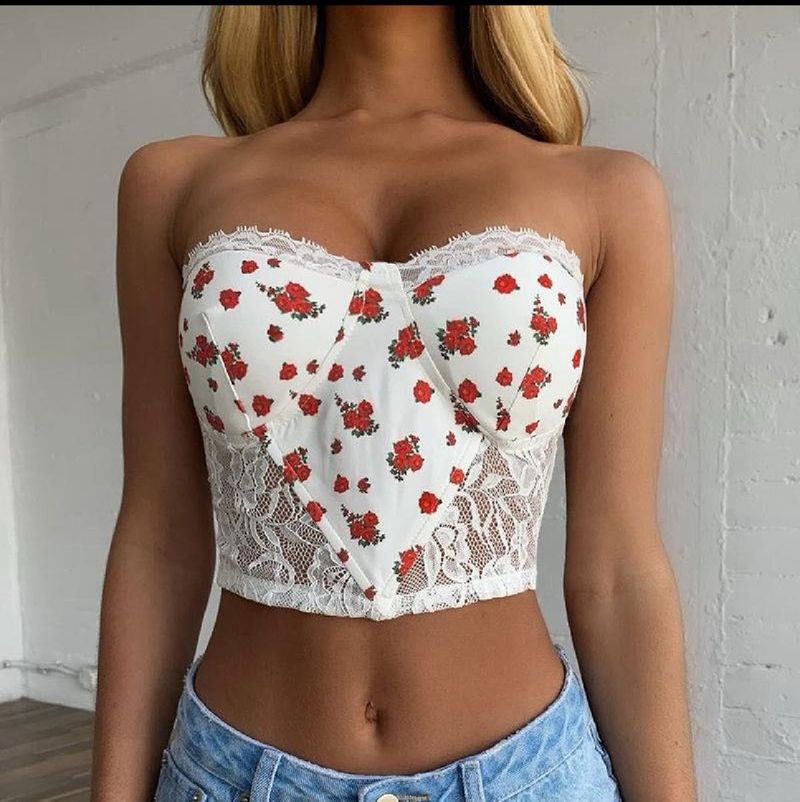 urbanic Floral Lace Corset Top