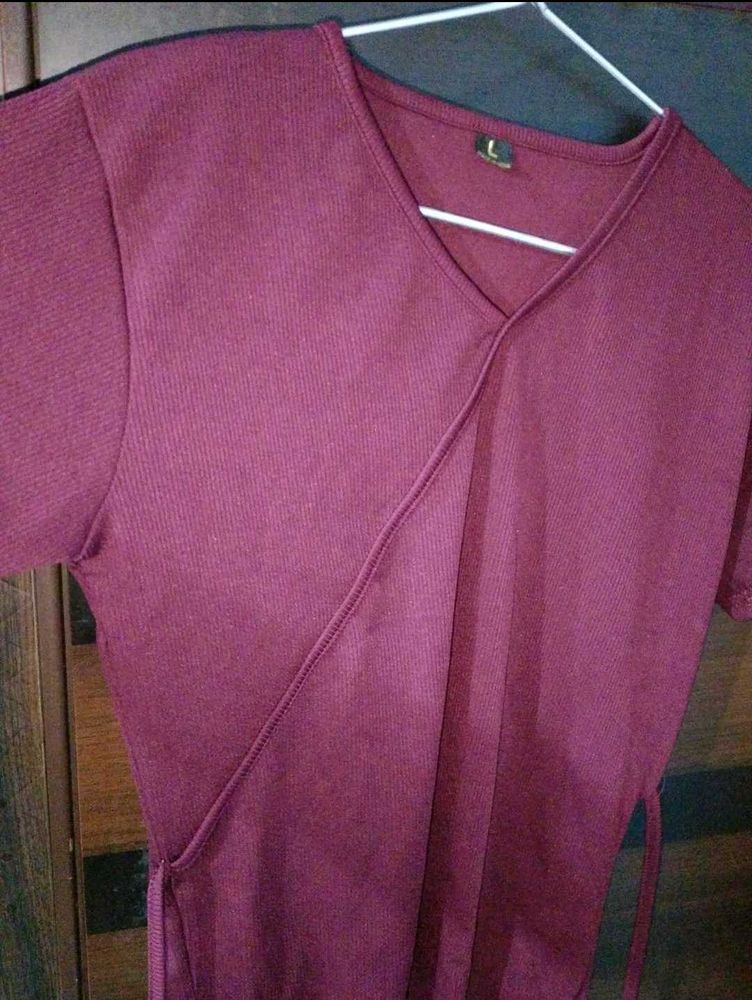 Burgundy Wrap Top