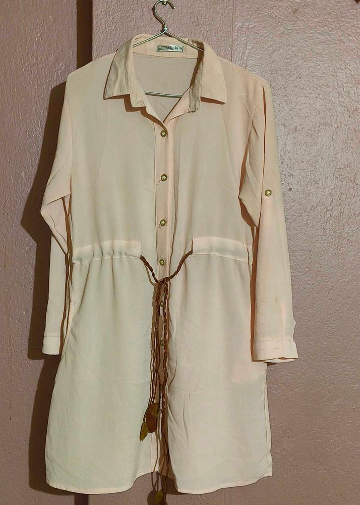 Blush Pink Shirt Dress
