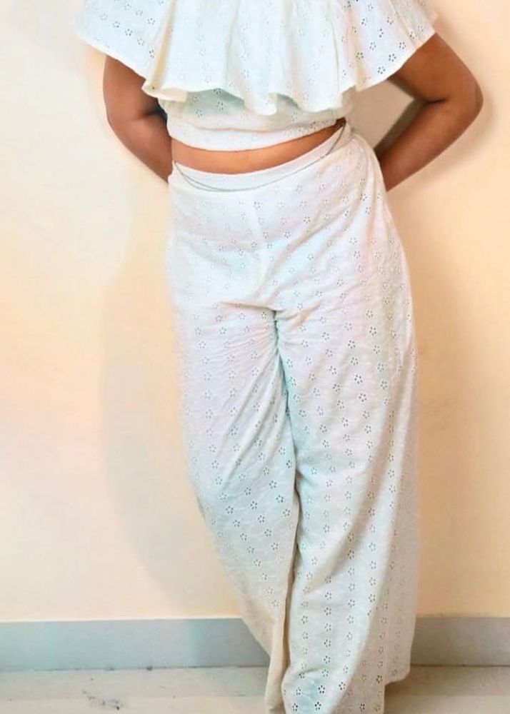 White Eyelet Two-Piece Set