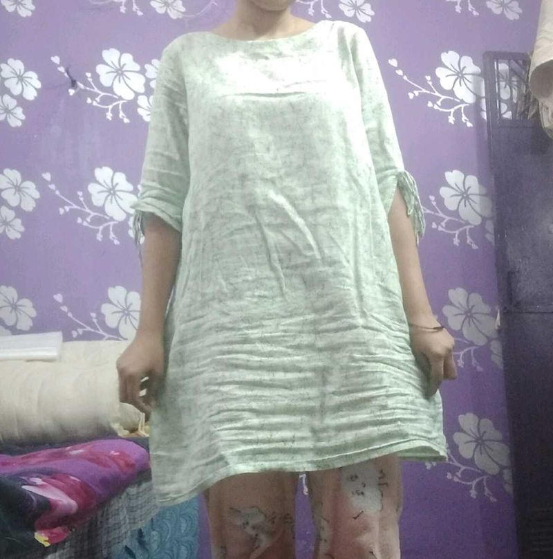 Light Green Casual Tunic Top