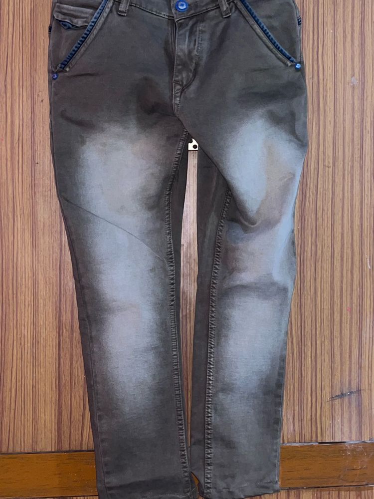 Comfortable &amp; Versatile Brown Washed Jeans -32Size