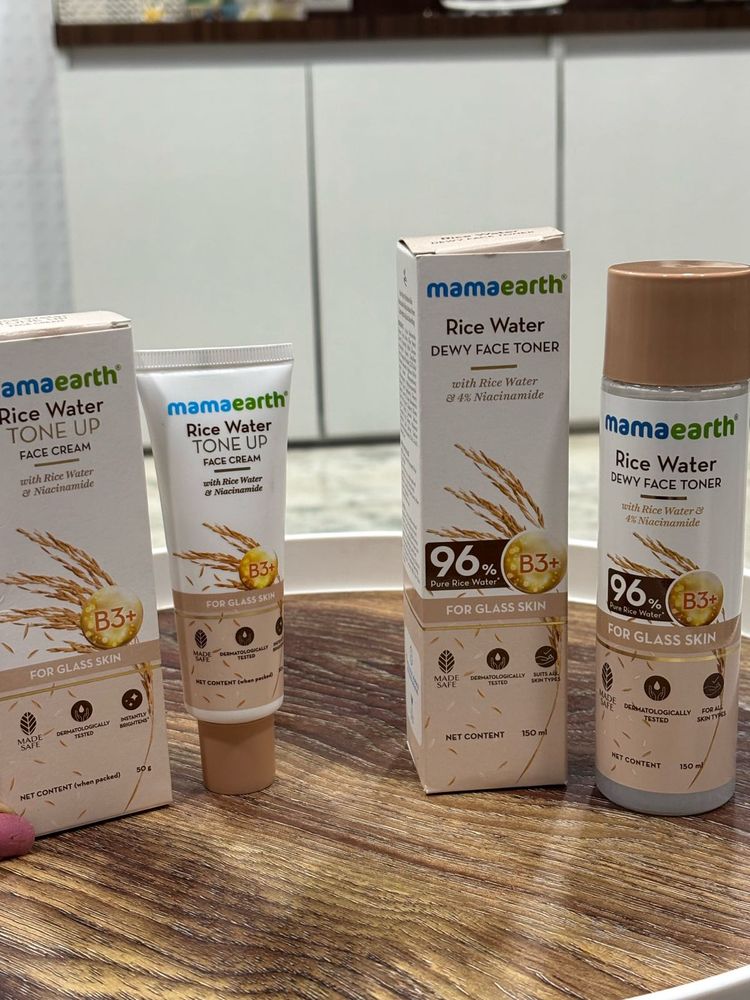 MamaEarth Combo- Face Cream And Toner (rice Water)