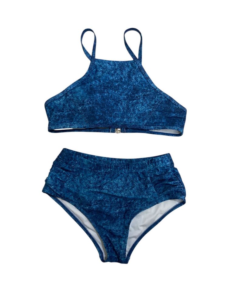 urbanic Blue Textured Bikini Set