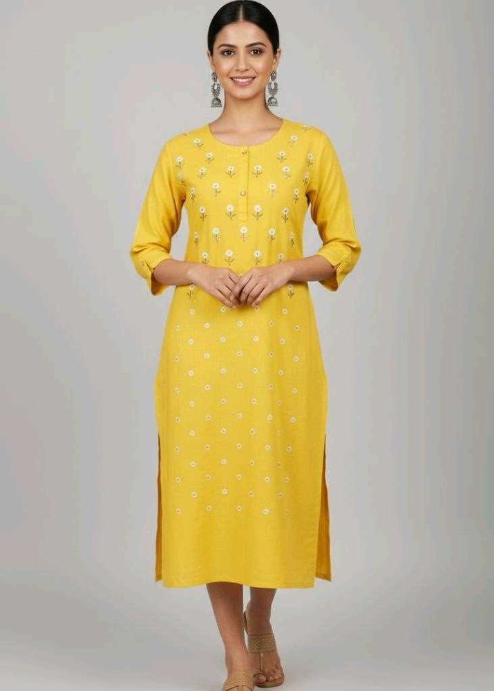 Elegant Yellow Embroidered Kurta