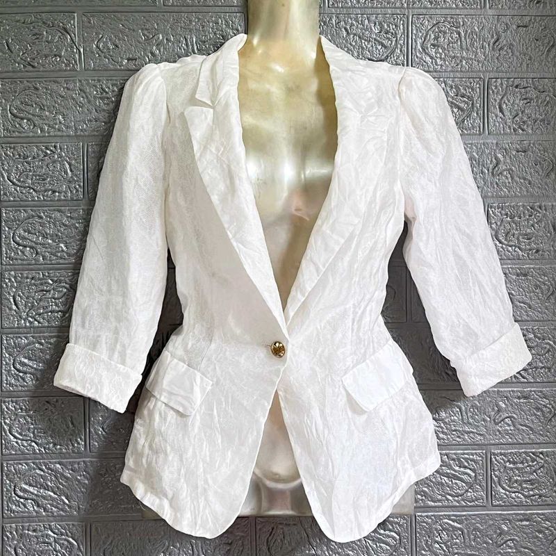 Single-Button Fitted Blazer for Women