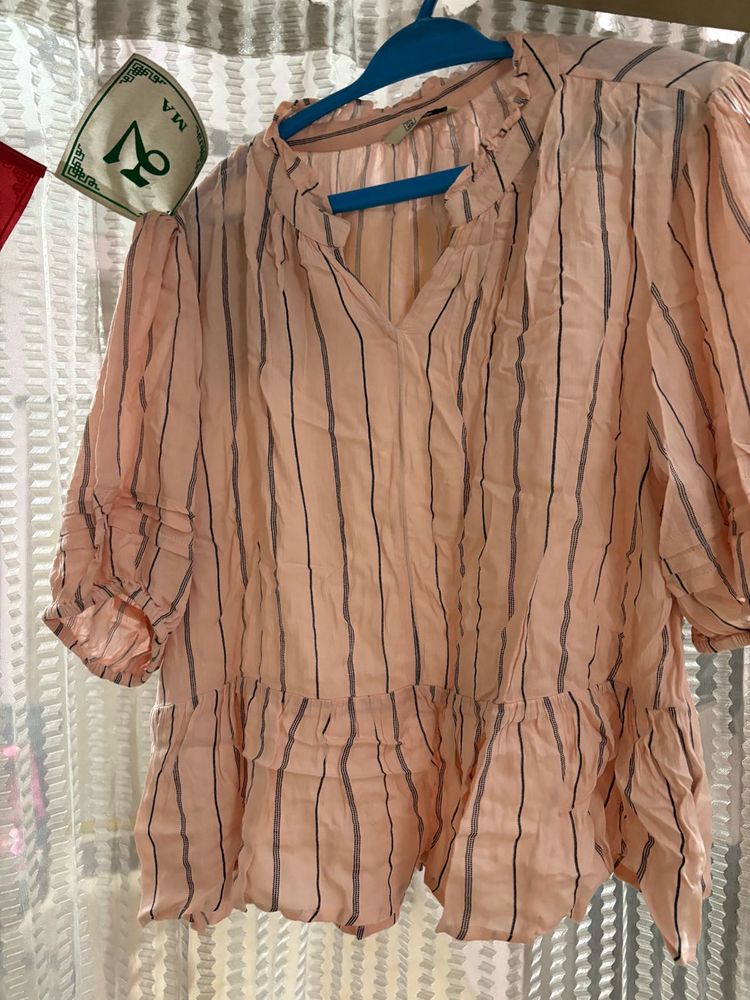 Striped Ruffle Blouse