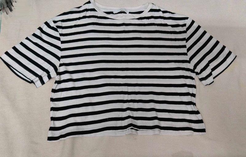 Striped Cropped Tee