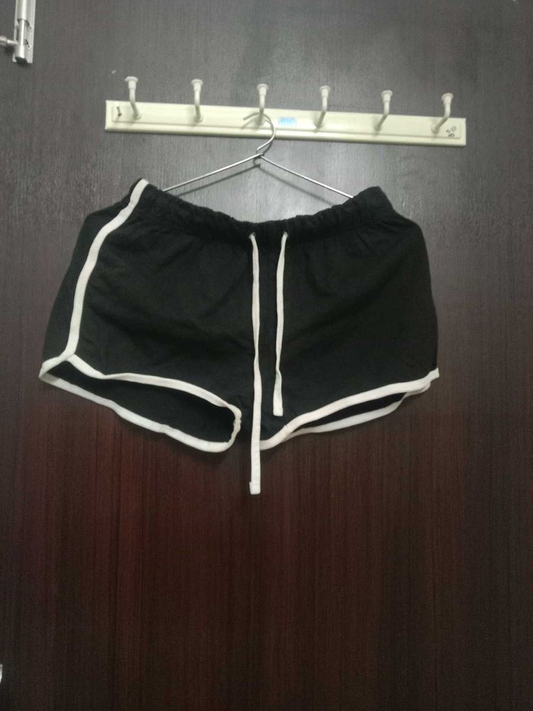 Black &amp; White Trim Shorts