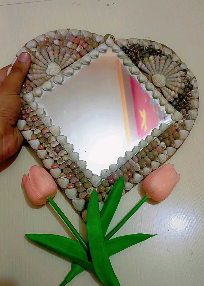 Handcrafted Sea 🐚 Shell heart-shaped Mirror