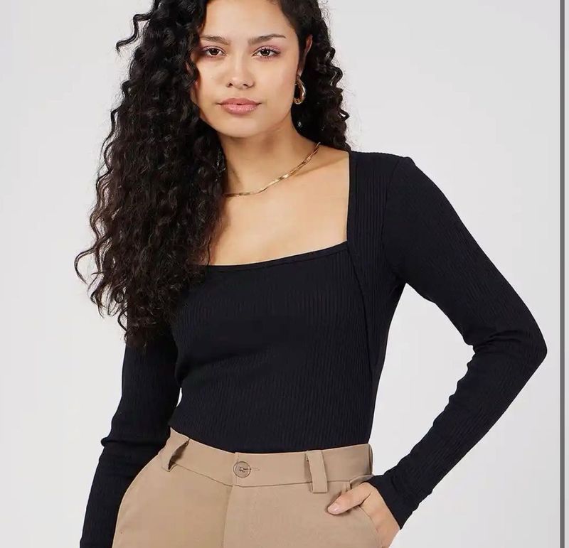 Elegant Black Long Sleeve Top