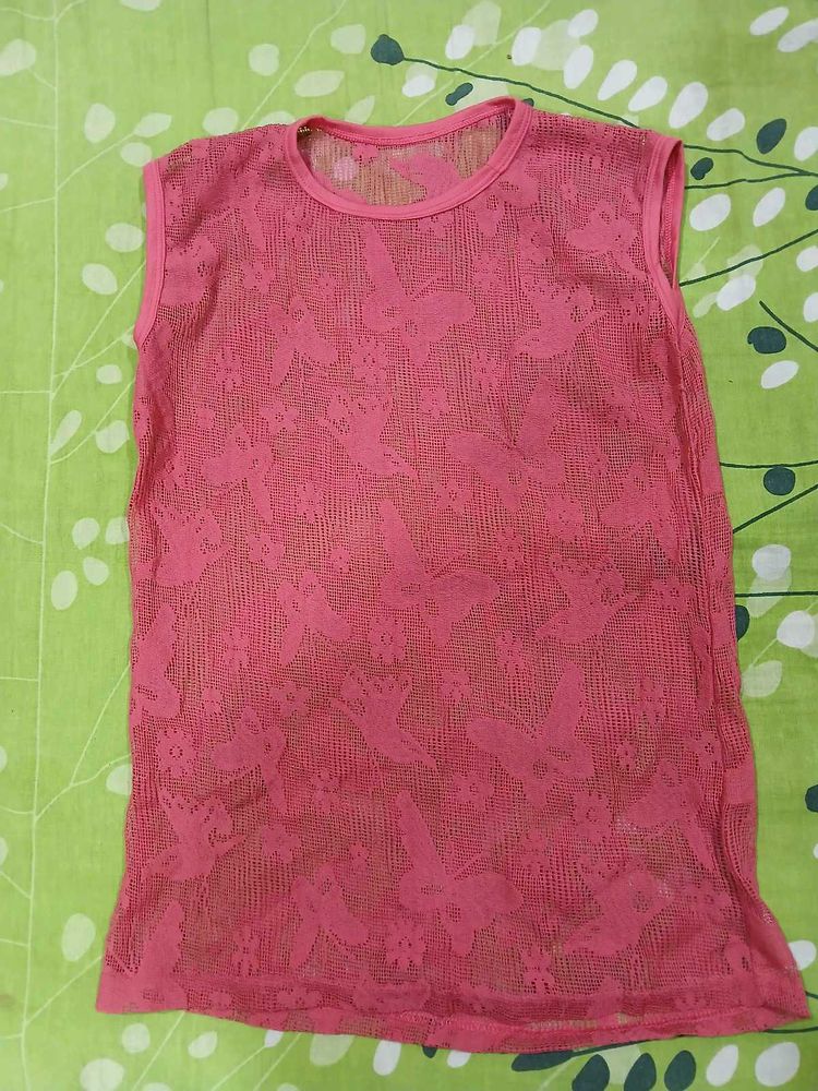 combo Pink and blue Floral Sleeveless Top