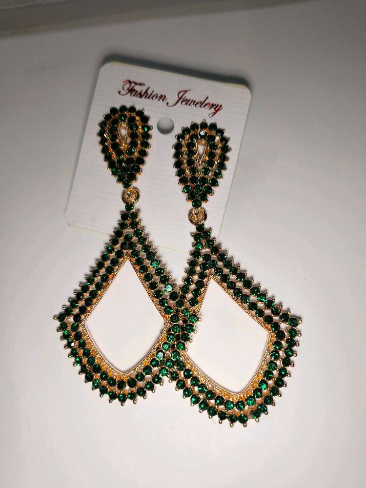Emerald Green Statement Earrings