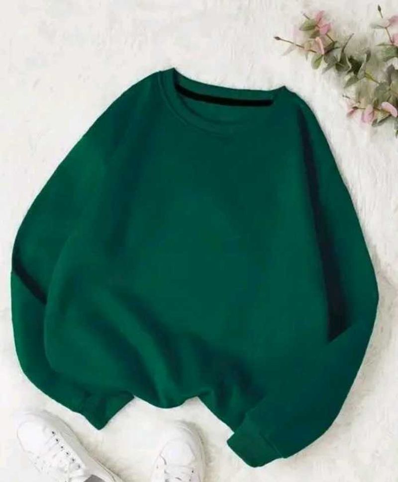 Dark Green Casual Baggy Sweatshirt