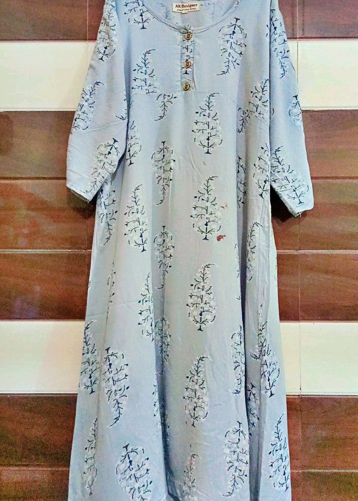 A Line Kurta In Light Gray Color