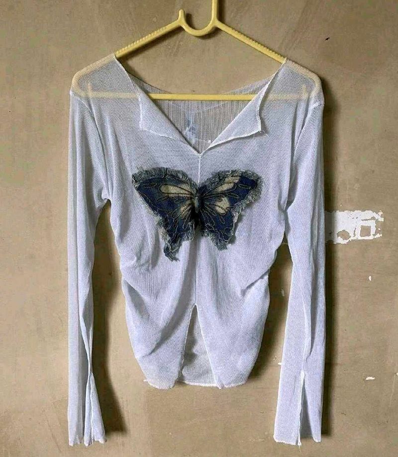 Butterfly Shirt Style Top