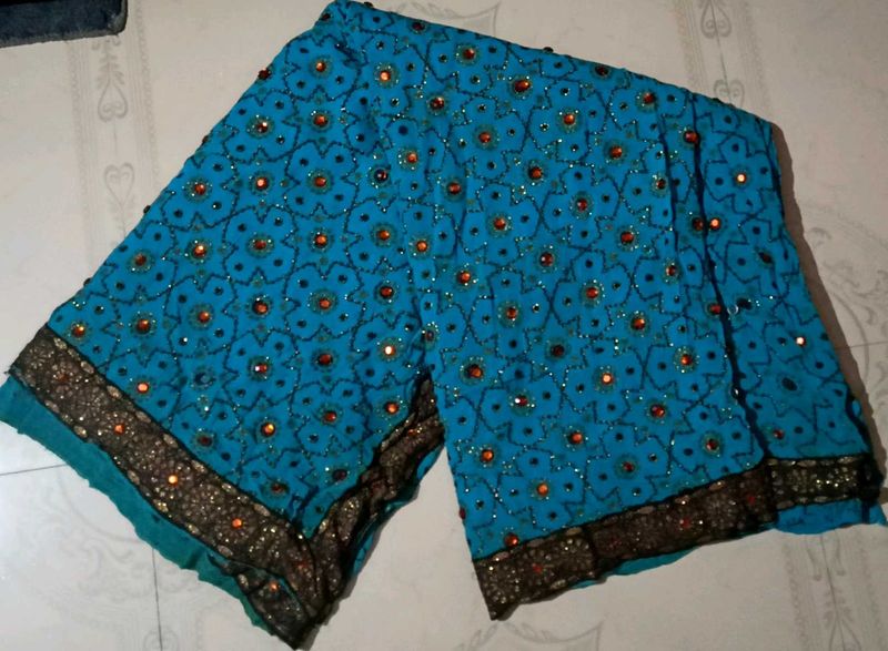 Georgette Blue saree for marriage purpose