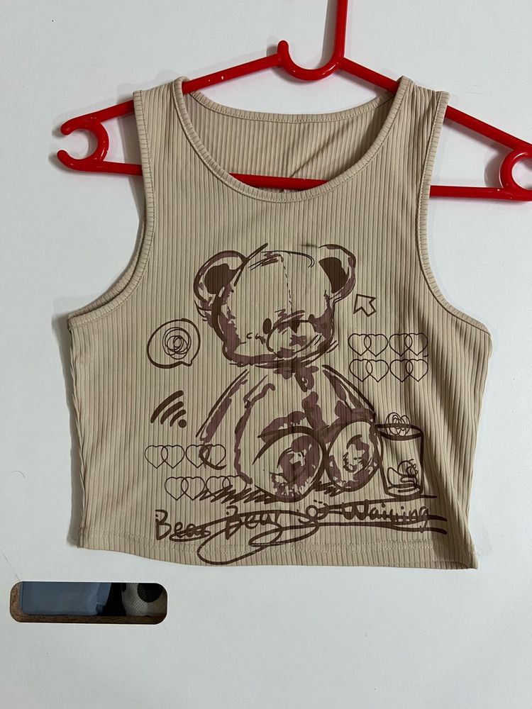 Cute Bear Graphic Tank Top