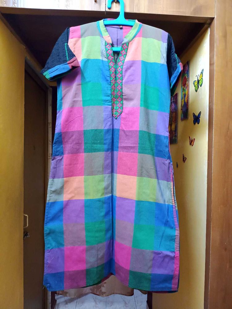 New Xxl Cotton Kurti Collared