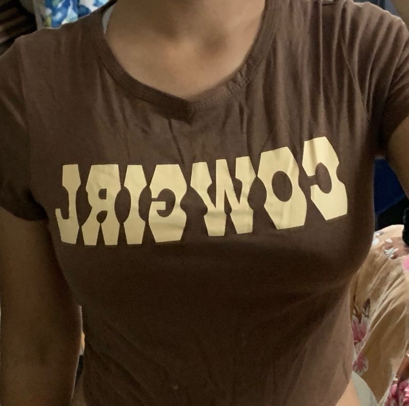 Cowgirl Brown Crop Top