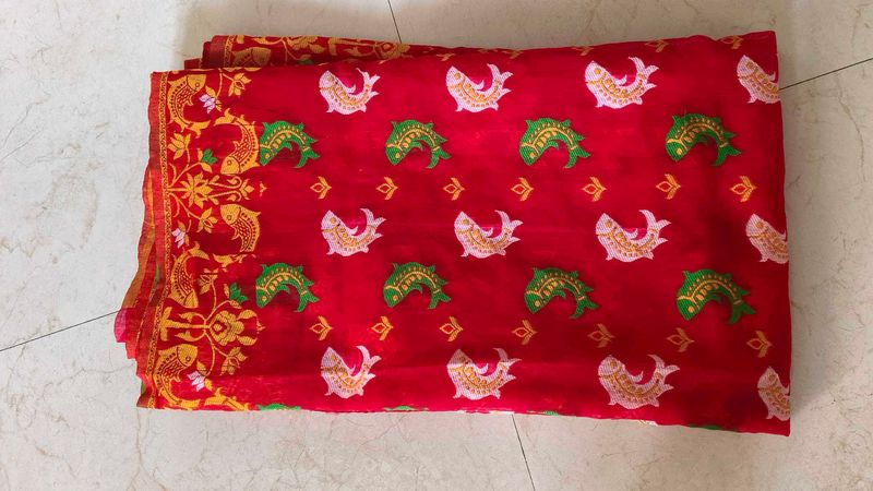 Red elegant women Saree