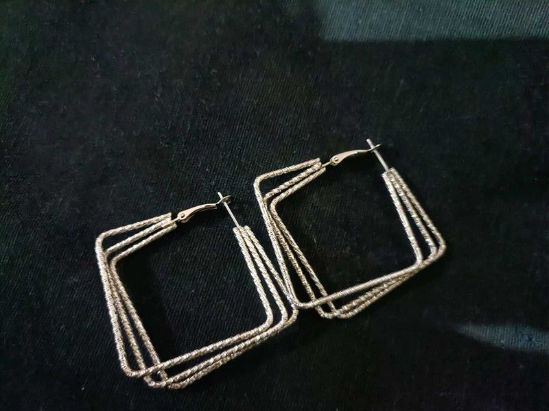 Silver Multi-layered Hoop Earrings