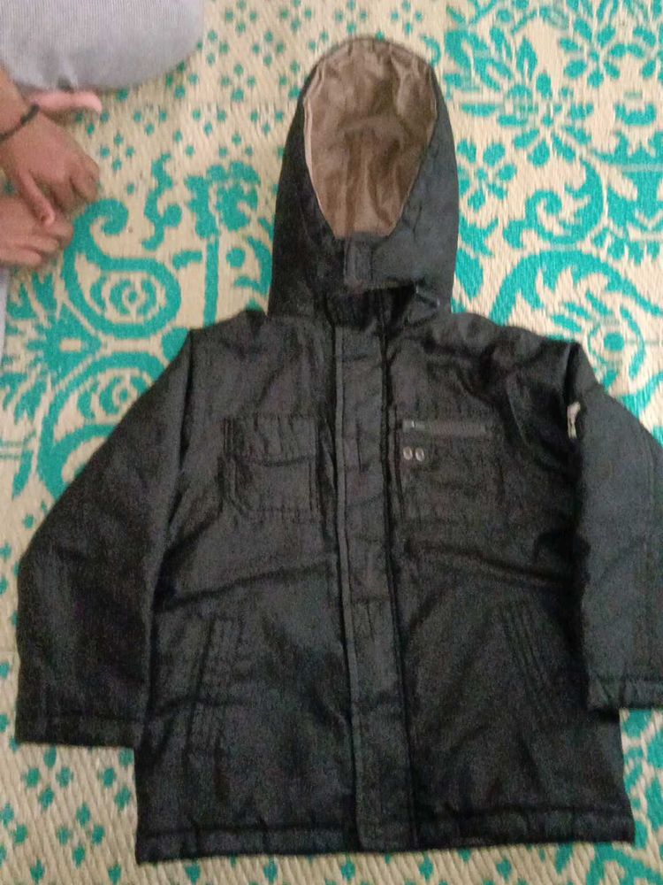 Black Winter Jacket with Hood