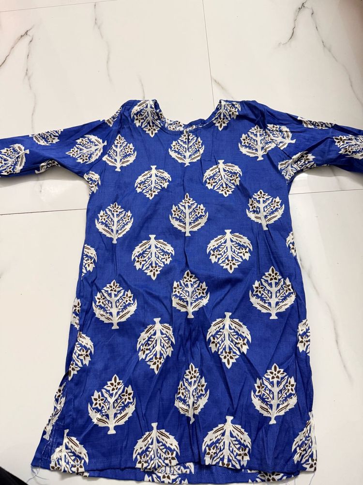 Printed Blue Kurta xs size good quality unused
