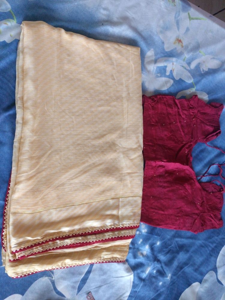 Sarees With Shiffon Border
