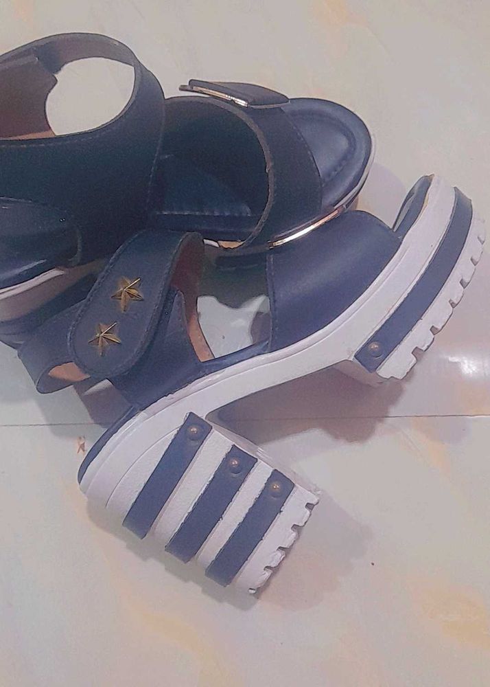 Platform Striped Sandals