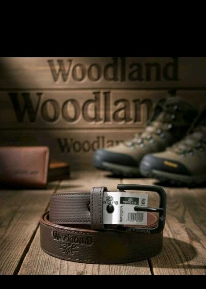 WOODLAND Brown Leather Belt