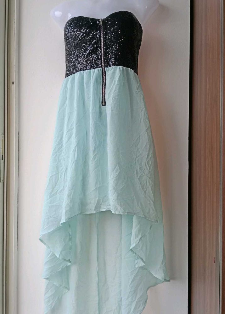 Stylish Strapless Hi-Lo Dress