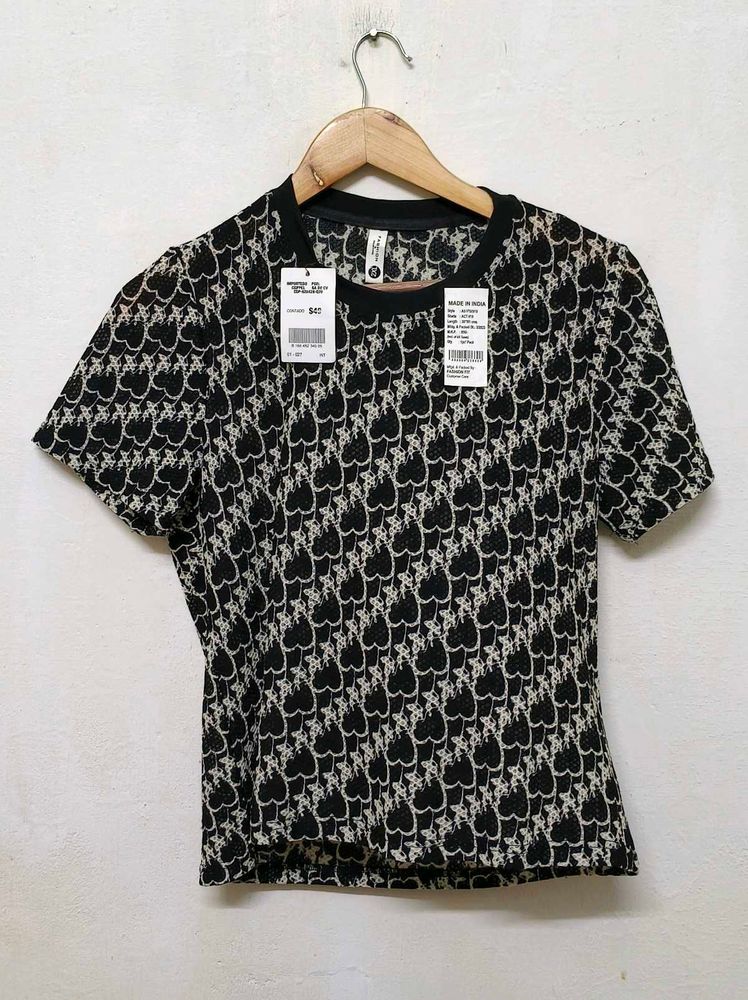 Trendy New Patterned Short Sleeve Top