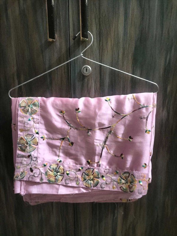 Elegant Embroidered Lavender Saree