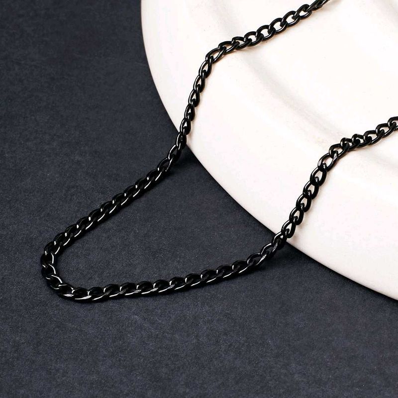 Black Curb Chain Necklace