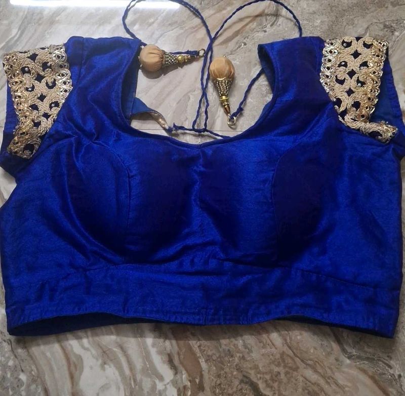 Royal Blue Embellished Blouse