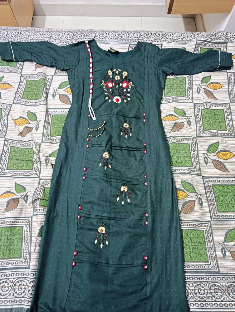 Dark Green Kurti Dress