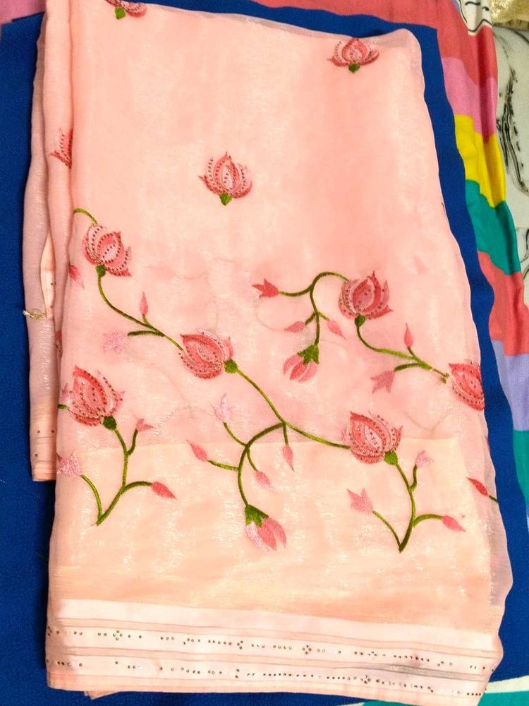 Shimmering Pink Saree