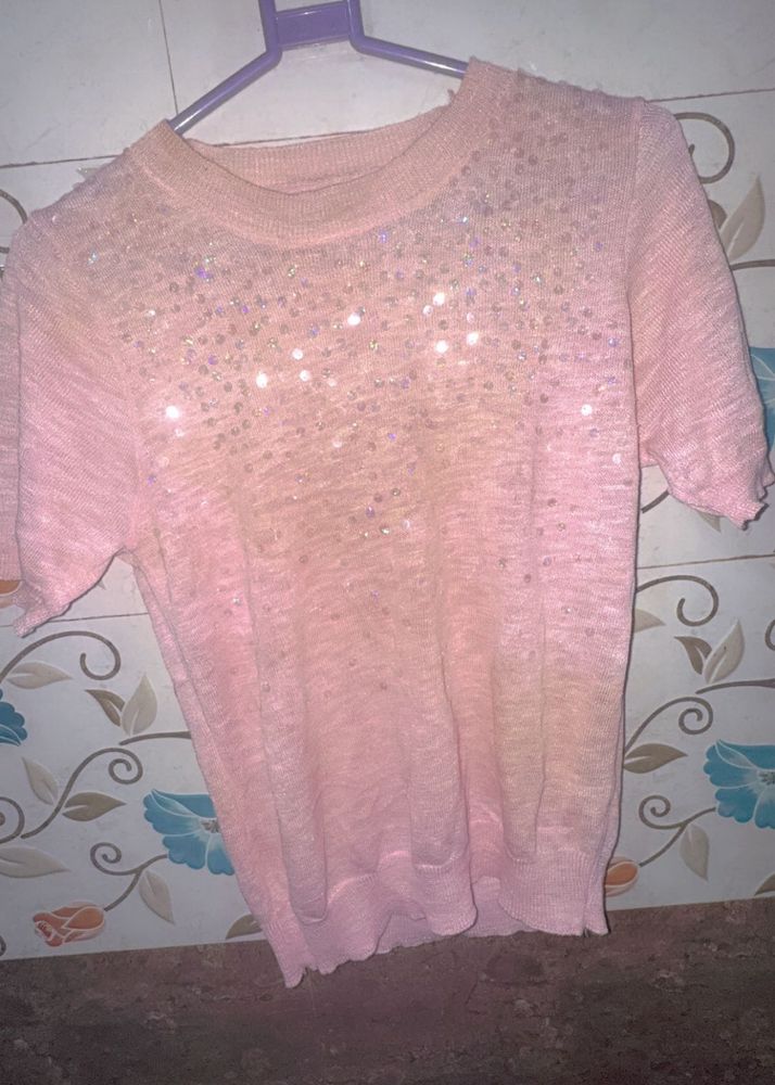 Pink Sequin Top