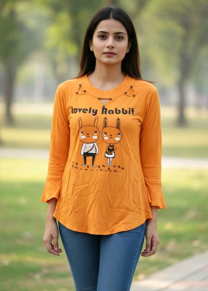 Cute Rabbit Print Top